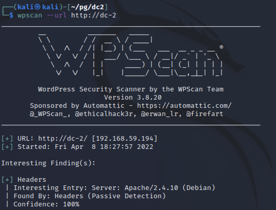 Initial wpscan
